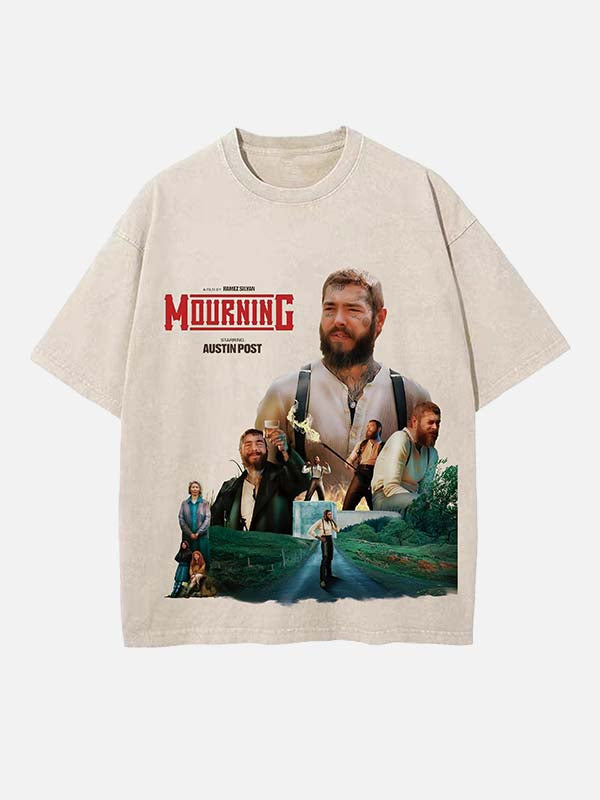 Post Malone Print Round Neck T-shirt