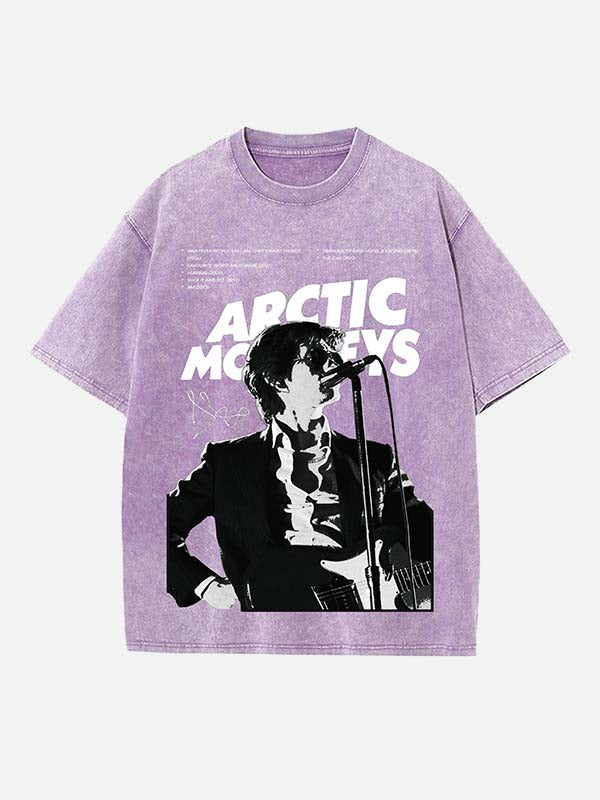 Arctic Monkeys Print Round Neck T-shirt