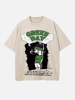 Green Day Print Round Neck T-shirt