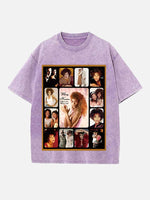 Whitney Houston Print Round Neck T-shirt