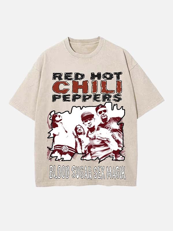 Red Hot Chili Peppers Print Round Neck T-shirt