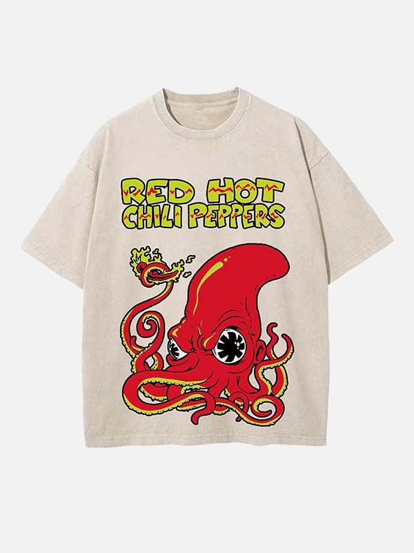 Red Hot Chili Peppers Print Round Neck T-shirt