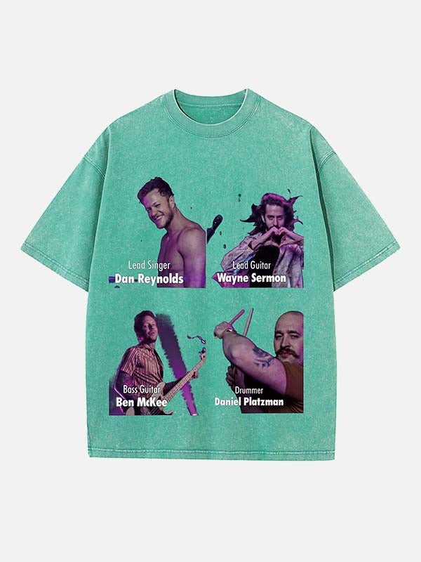 Imagine Dragons Print Round Neck T-shirt