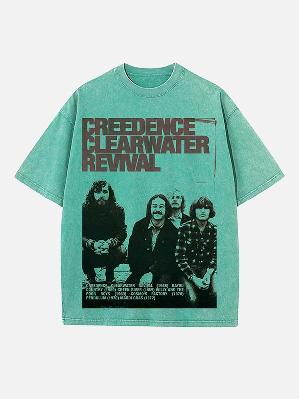 Creedence Clearwater Revival Print Round Neck T-shirt