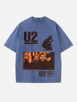 U2 Print Round Neck T-shirt