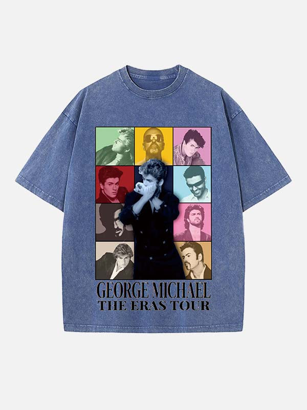 George Michael Wham! Print Round Neck T-shirt