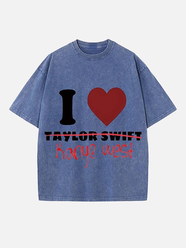 Kanye West Print Round Neck T-shirt