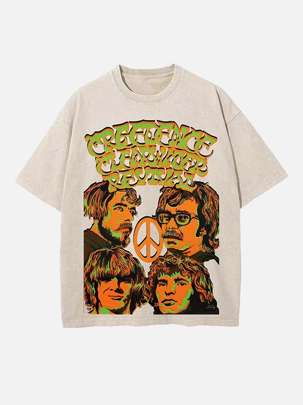 Creedence Clearwater Revival Print Round Neck T-shirt