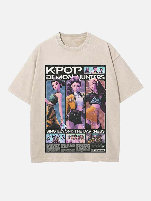 HUNTR/X Print Round Neck T-shirt