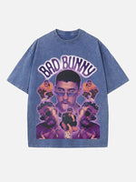 Bad Bunny Print Round Neck T-shirt