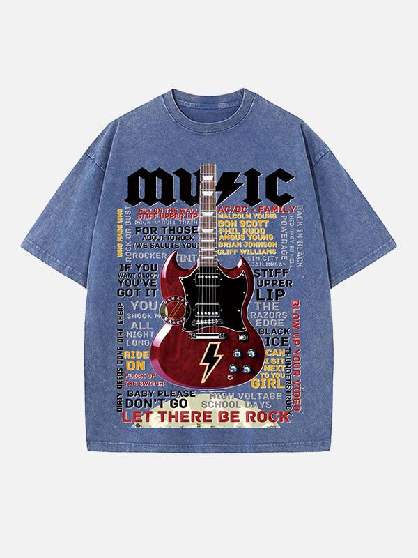 AC/DC Print Round Neck T-shirt