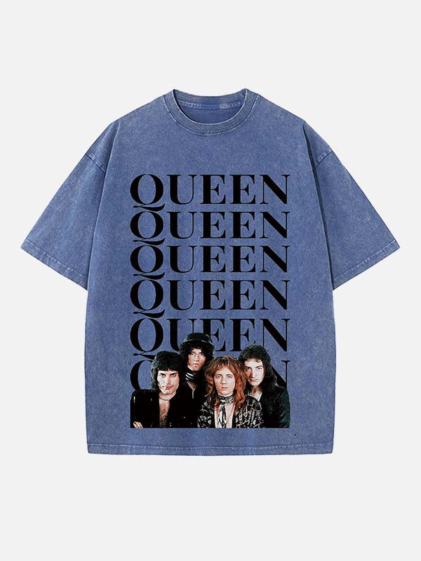 Queen Print Round Neck T-shirt