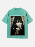Rihanna Print Round Neck T-shirt