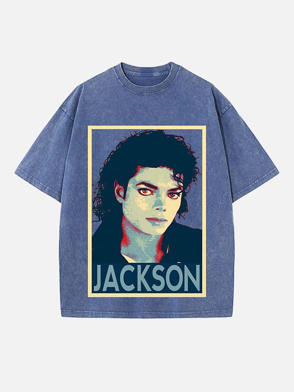 Michael Jackson Print Round Neck T-shirt