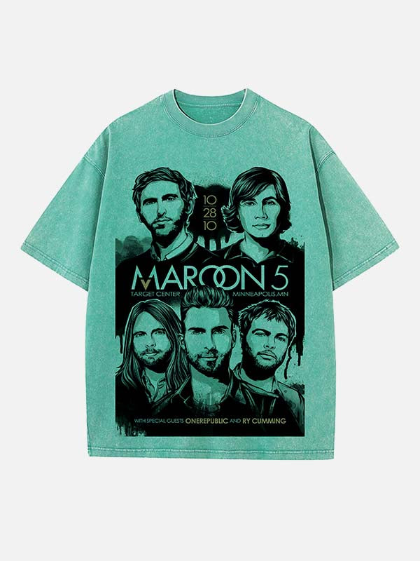 Maroon 5 Print Round Neck T-shirt