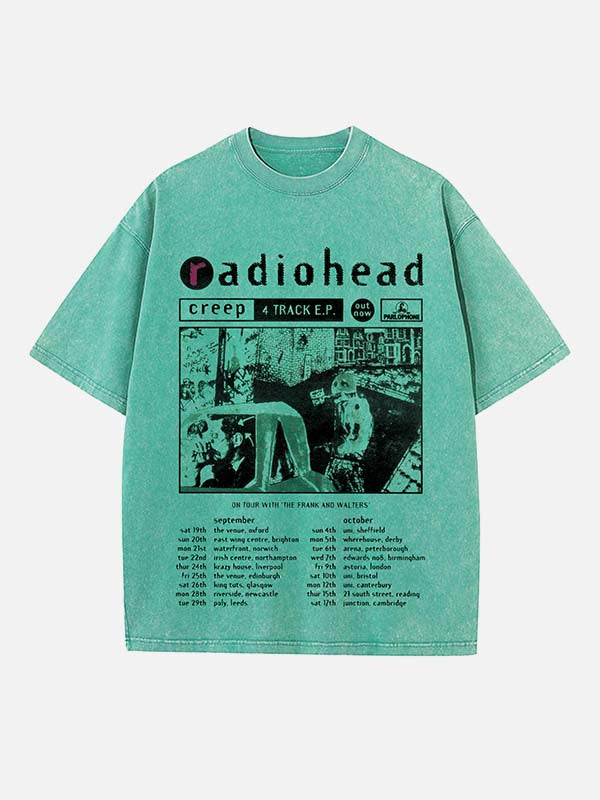 Radiohead Print Round Neck T-shirt