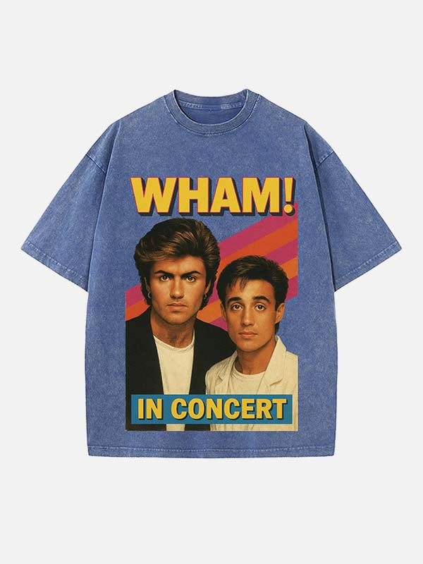 George Michael Wham! Print Round Neck T-shirt