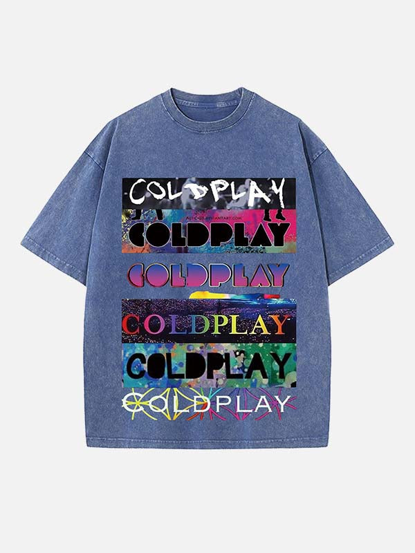 Coldplay Print Round Neck T-shirt