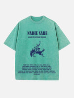 Bad Bunny Print Round Neck T-shirt