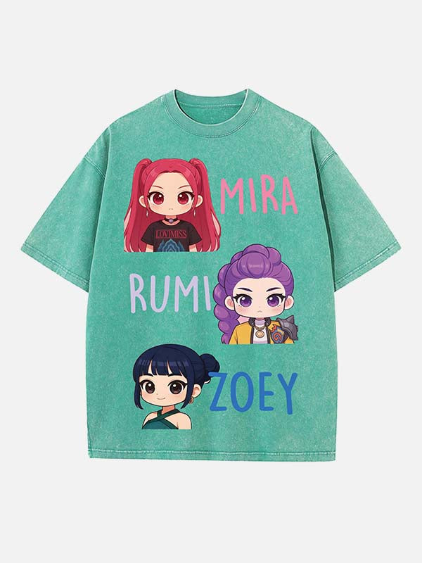 HUNTR/X Print Round Neck T-shirt