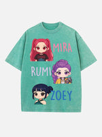 HUNTR/X Print Round Neck T-shirt