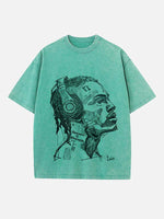 XXXTENTACION Print Round Neck T-shirt