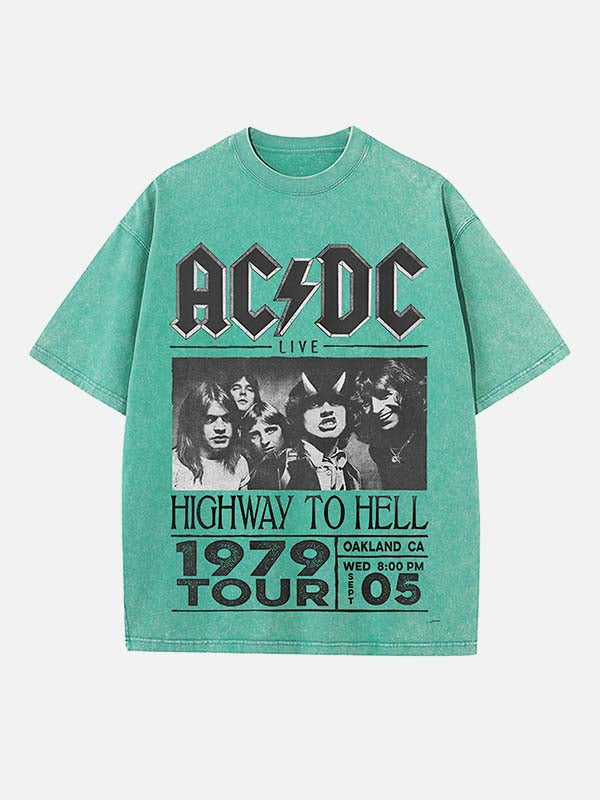 AC/DC Print Round Neck T-shirt