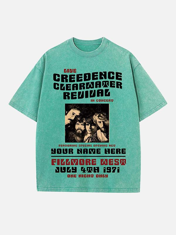 Creedence Clearwater Revival Print Round Neck T-shirt