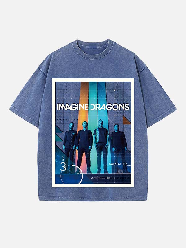 Imagine Dragons Print Round Neck T-shirt