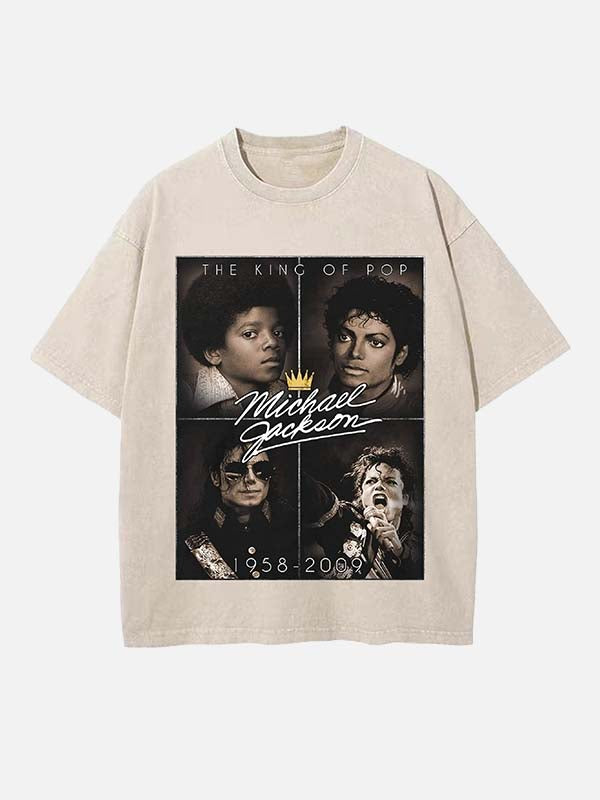Michael Jackson Print Round Neck T-shirt