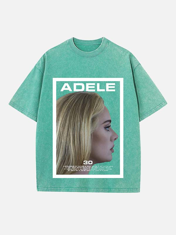 Adele Print Round Neck T-shirt