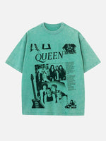 Queen Print Round Neck T-shirt