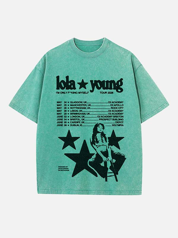 Lola Young Print Round Neck T-shirt