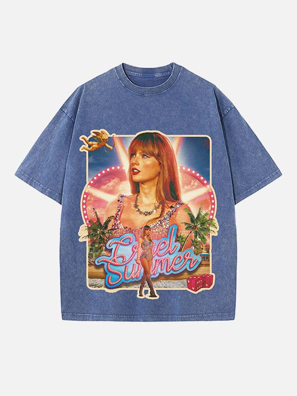 Taylor Swift Print Round Neck T-shirt