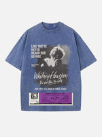 Whitney Houston Print Round Neck T-shirt