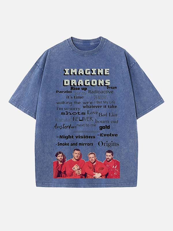 Imagine Dragons Print Round Neck T-shirt