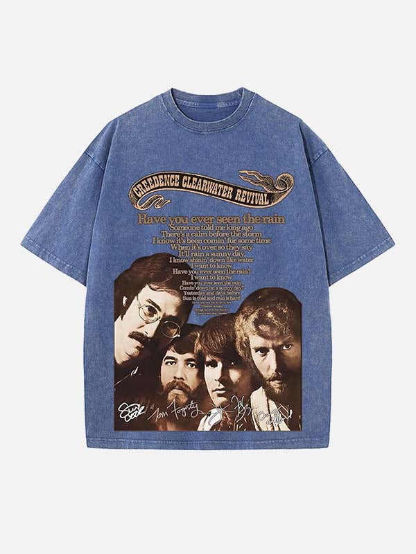 Creedence Clearwater Revival Print Round Neck T-shirt