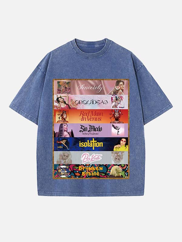 Kali Uchis Print Round Neck T-shirt