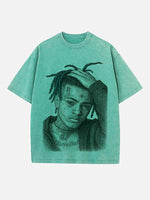 XXXTENTACION Print Round Neck T-shirt