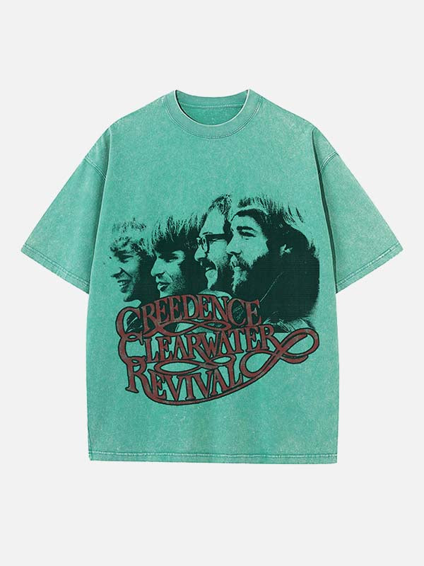 Creedence Clearwater Revival Print Round Neck T-shirt
