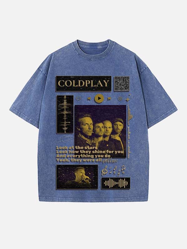 Coldplay Print Round Neck T-shirt