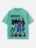 Aespa Print Round Neck T-shirt
