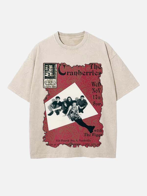 The Cranberries Print Round Neck T-shirt