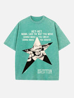 Led Zeppelin Print Round Neck T-shirt