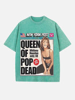 Whitney Houston Print Round Neck T-shirt