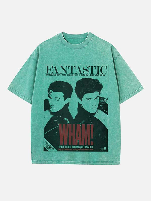 George Michael Wham! Print Round Neck T-shirt