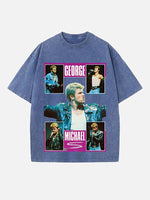 George Michael Wham! Print Round Neck T-shirt