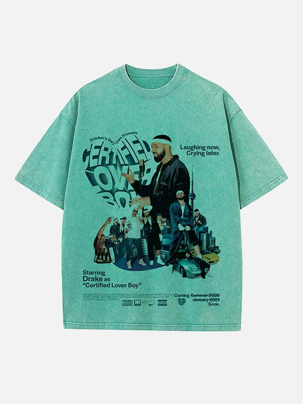 Drake Print Round Neck T-shirt