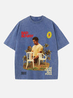 Bad Bunny Print Round Neck T-shirt