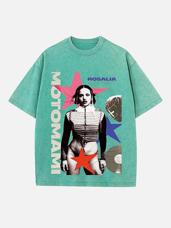 Rosalía Print Round Neck T-shirt